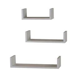 Shelving*V-Light Wood Wall-Mounted Shelves, White, 3/Pack (VW161011W)