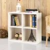 Bookcases*Way Basics 24.8"H 4 Cubby Bookcase, Stackable Organizer and Modern Eco Storage Shelf, White (WB-4CUBE-2-WE)