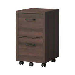 File Cabinets*Whalen Dulzura 2-Drawer Mobile Vertical File Cabinet, Letter/Legal Size, 29.25"H x 17"W x 20"D, Dark Brown (SPUS-DZMF-DBM)