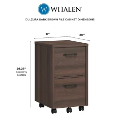 File Cabinets*Whalen Dulzura 2-Drawer Mobile Vertical File Cabinet, Letter/Legal Size, 29.25