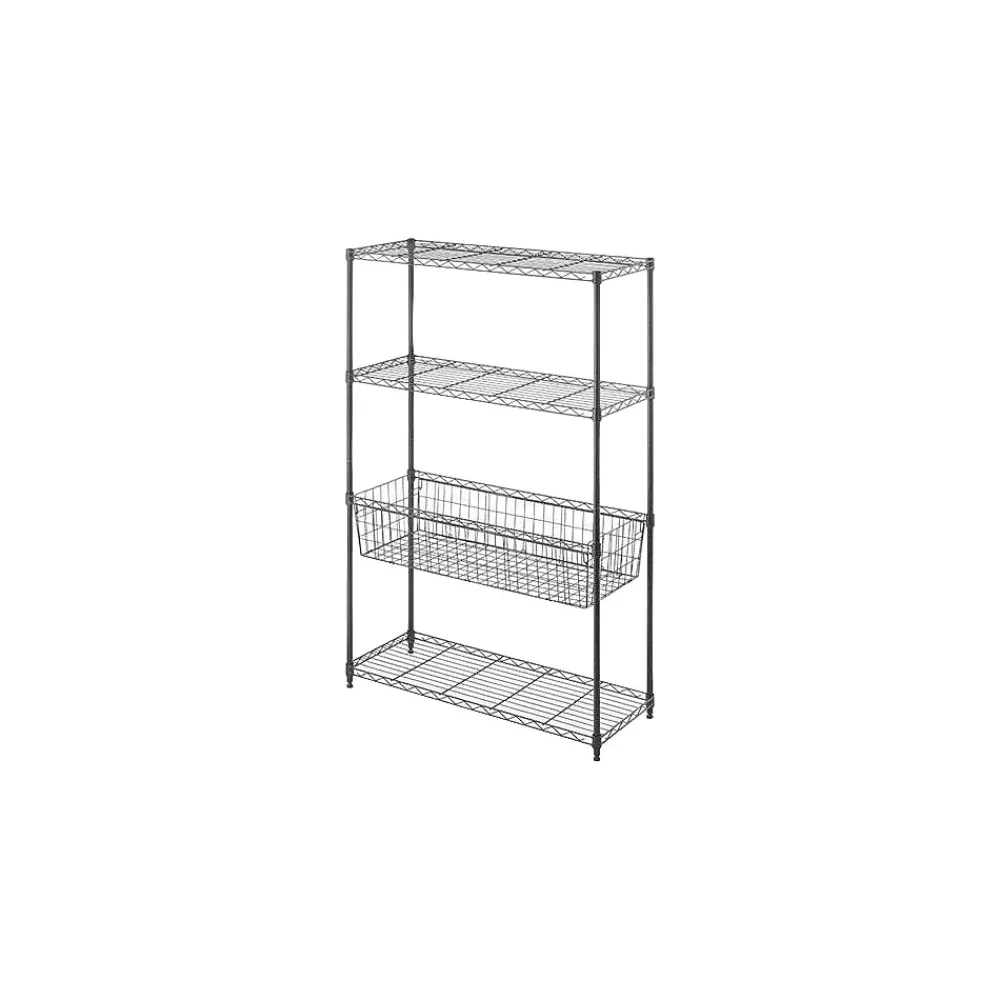 Shelving*Whitmor Supreme 4-Tier 54" Storage Center Rack, Black (6310-7205)