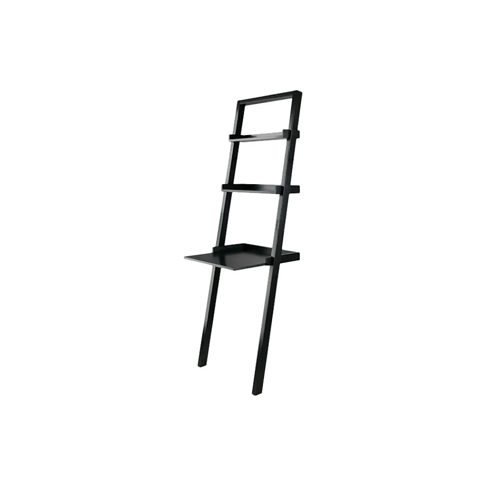 Bookcases*Winsome Bellamy 3-Shelf 69"H Leaning Bookcase, Black (29323)