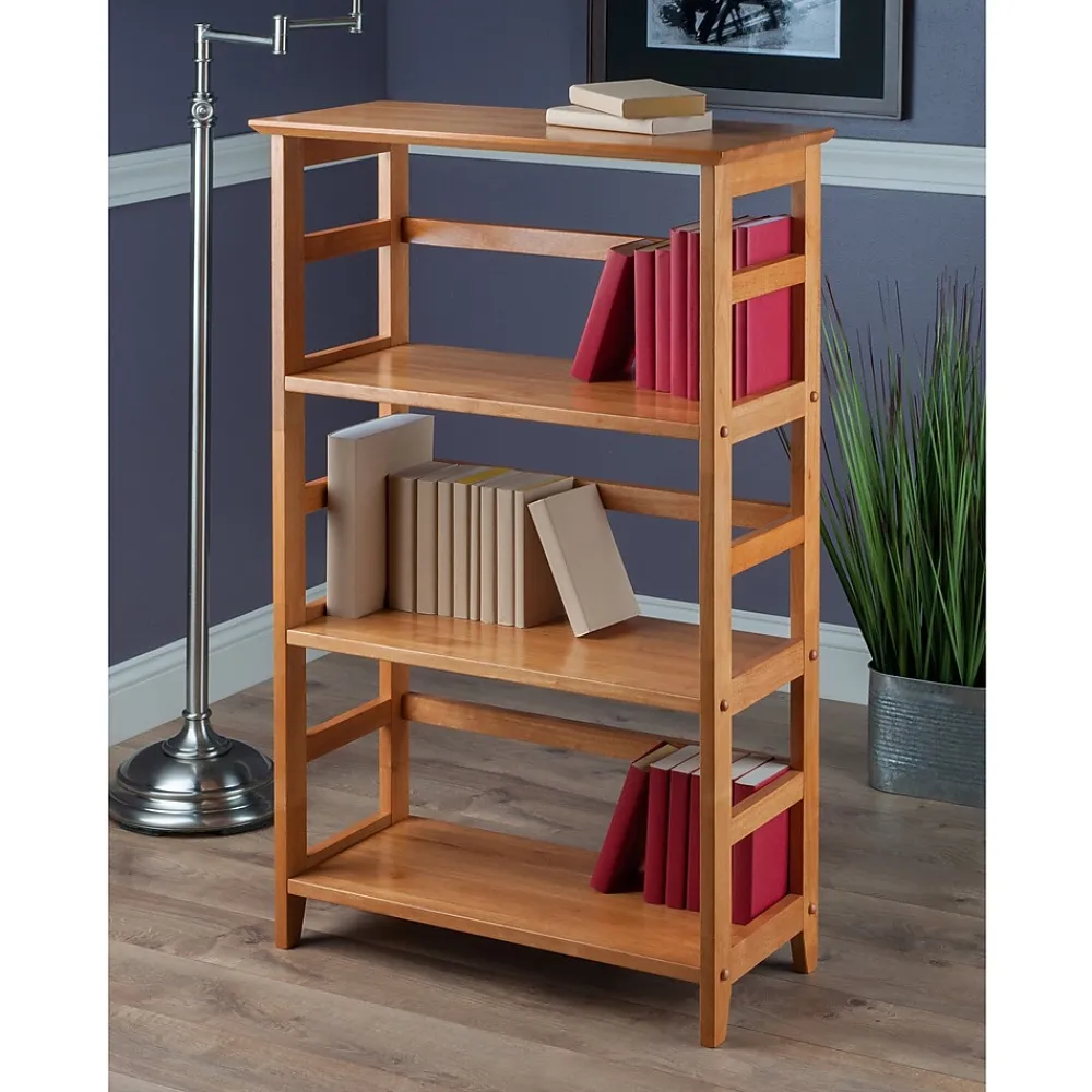 Bookcases*Winsome Solid/Composite Wood 3-Tier Studio Bookshelf, Honey (99342)