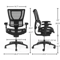 Office Chairs*Workplace 2.0 Workplace2.0 Lawton Ergonomic Mesh Swivel Task Chair, Black (UN62655)