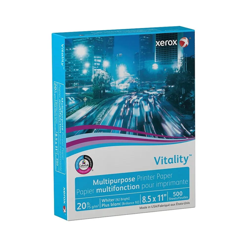Large Quantity Paper*Xerox Vitality 8.5" x 11" Multipurpose Paper, 20 lbs., 92 Brightness, 500 Sheets/Ream (3R02047PY)